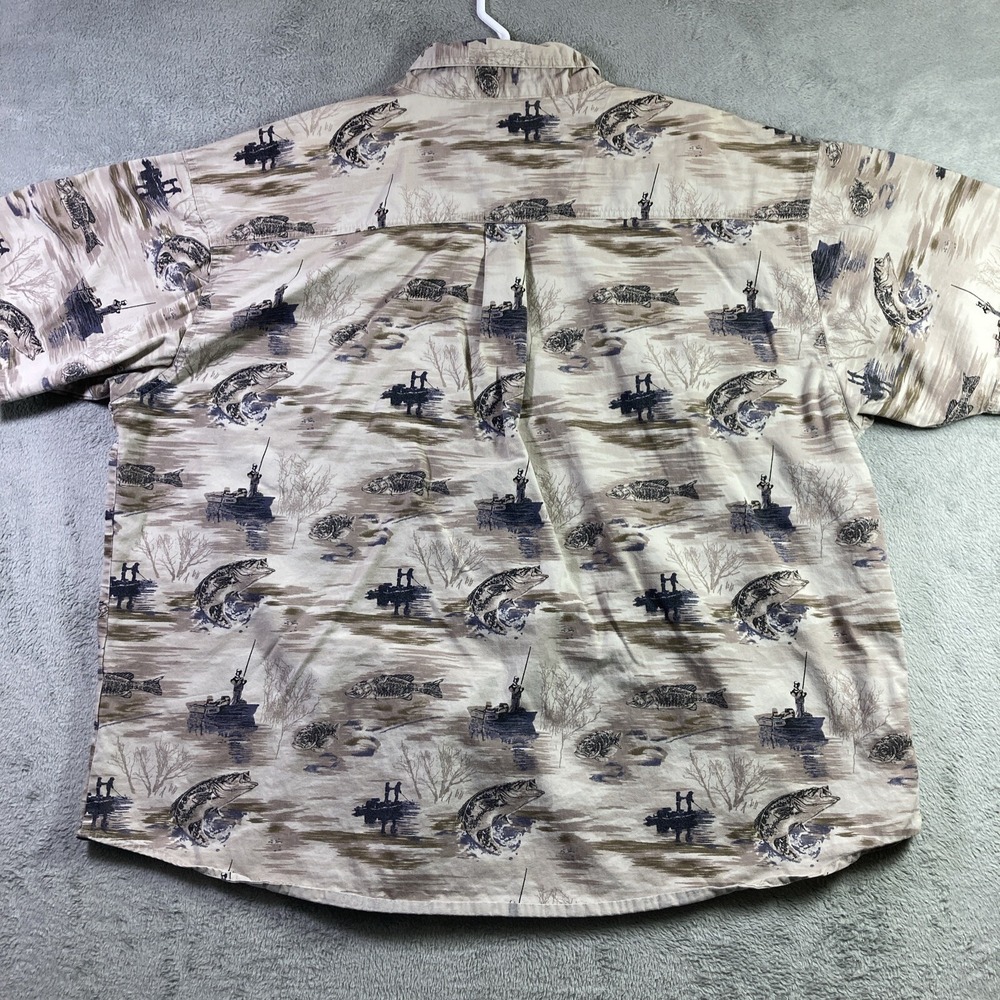 Wrangler Shirt Men 2XL XXL All Over Print Outdoor Gear Fishing Button Down SS - Picture 16 of 16